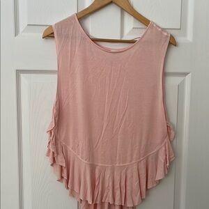 We the free Pink Ruffled Sleeveless Tank Top